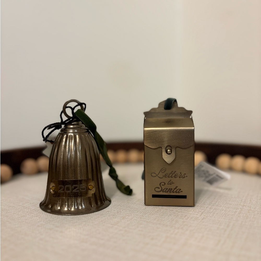 Hearth and hand brass ornament trio Star, letters to Santa and 2025 bell - Picture 2 of 2
